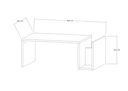 Hanah Home Mesa de Centro Memo Sapphire Oak, Roble Zafiro, Tablero de Partículas Recubierto de Melamina, 86.8x50x32.4cm